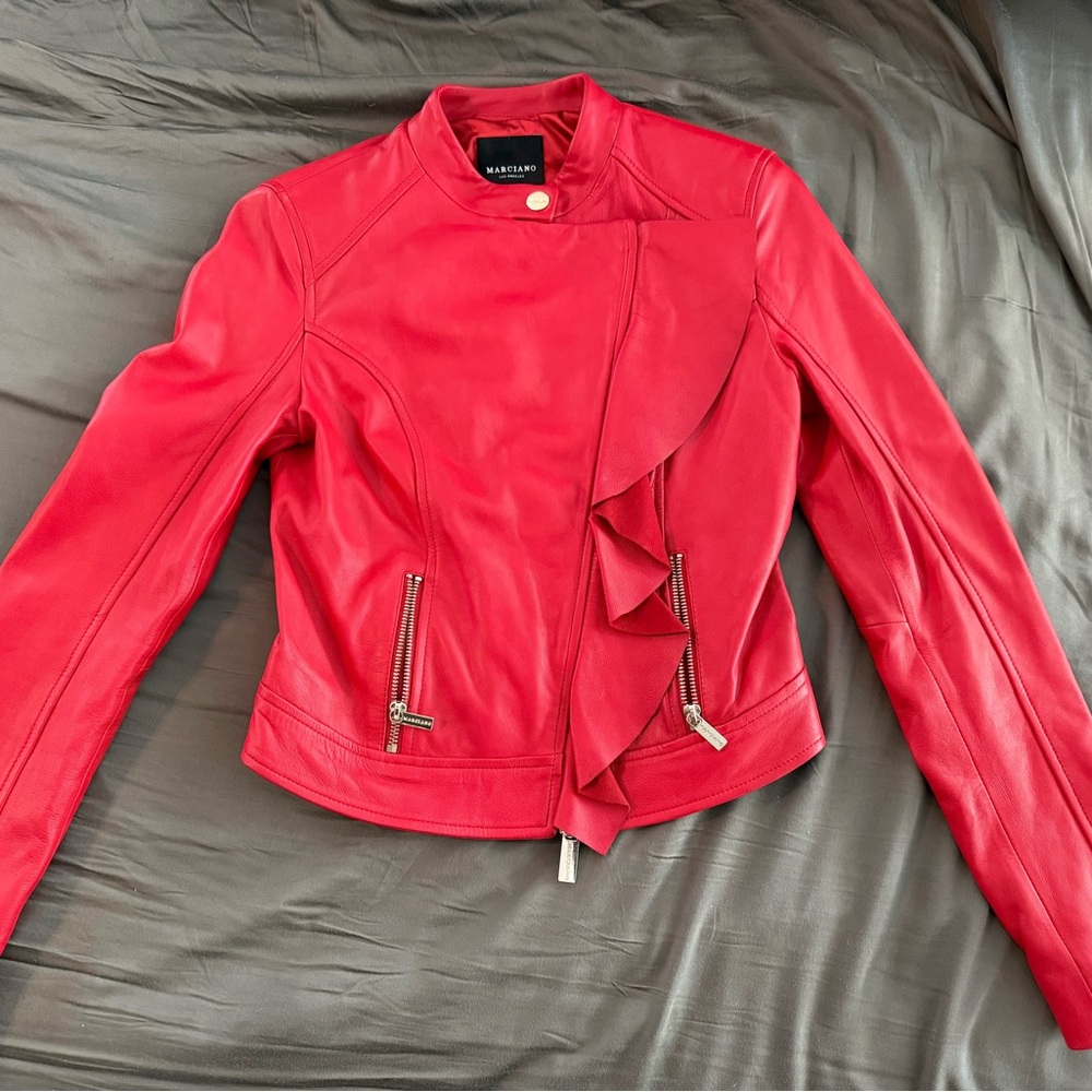 Guess by Marciano Red Leather Jacket